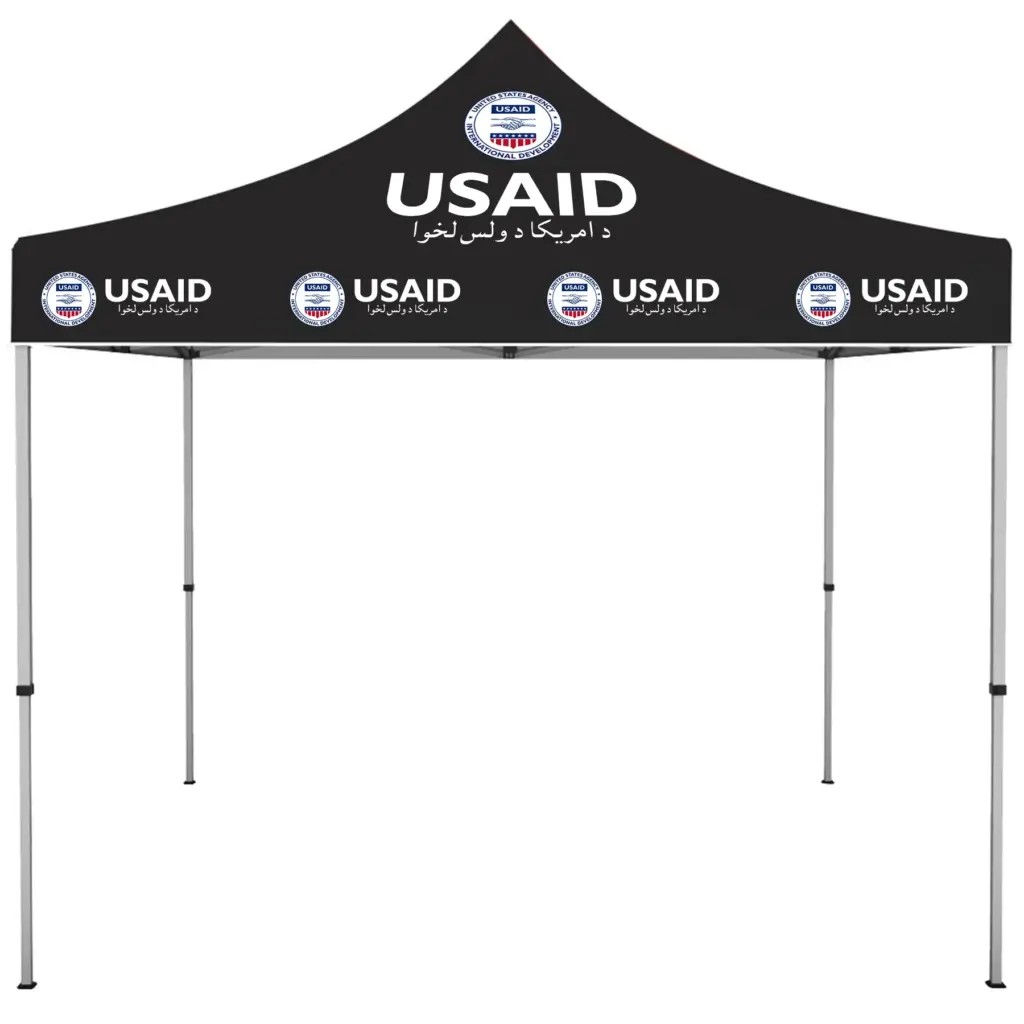 USAID Pashto - ONE CHOICE 10 ft. Steel Canopy Tent Dye-Sub Graphic Package