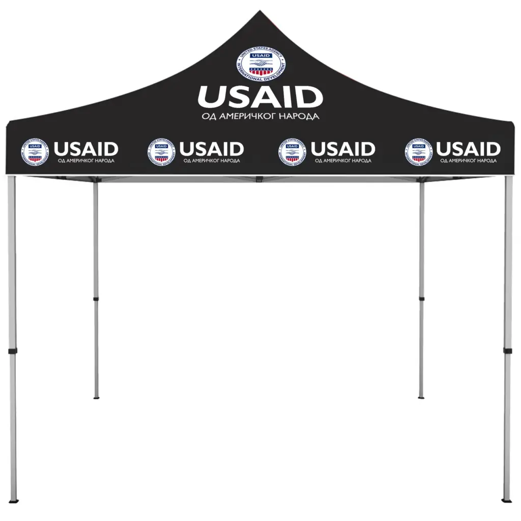 USAID Bosnian Cyrillic - ONE CHOICE 10 ft. Steel Canopy Tent Dye-Sub Graphic Package