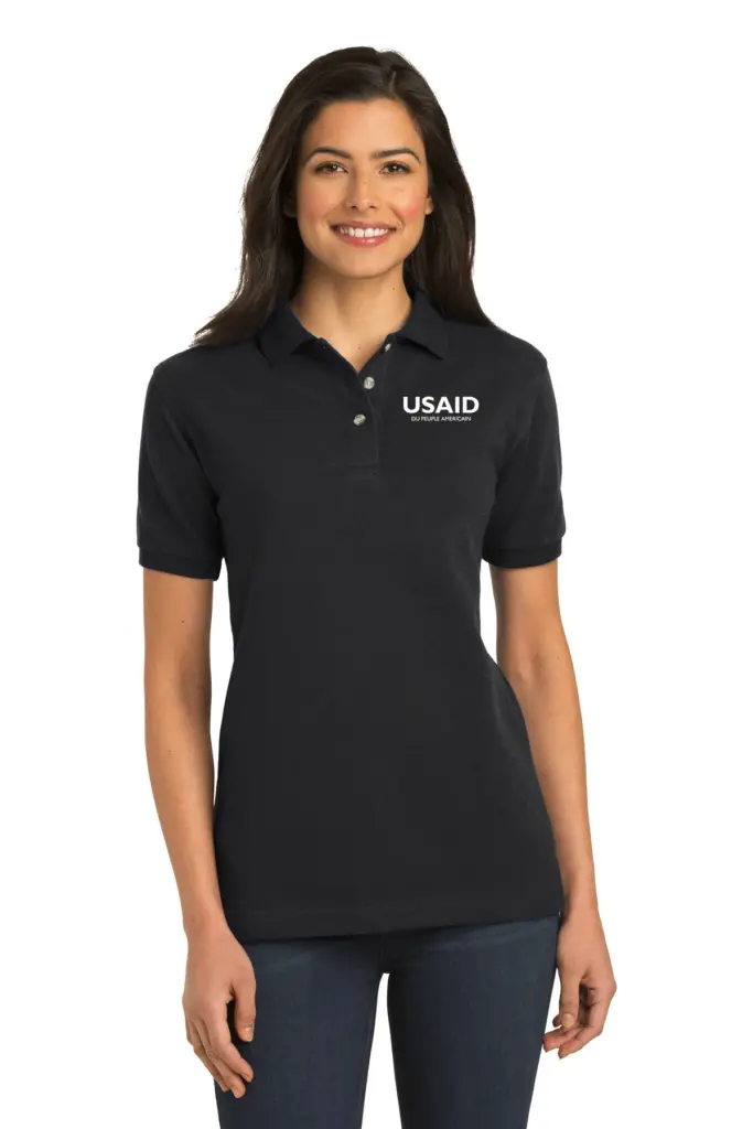 USAID French Port Authority Ladies Heavyweight Cotton Pique Polo Shirt