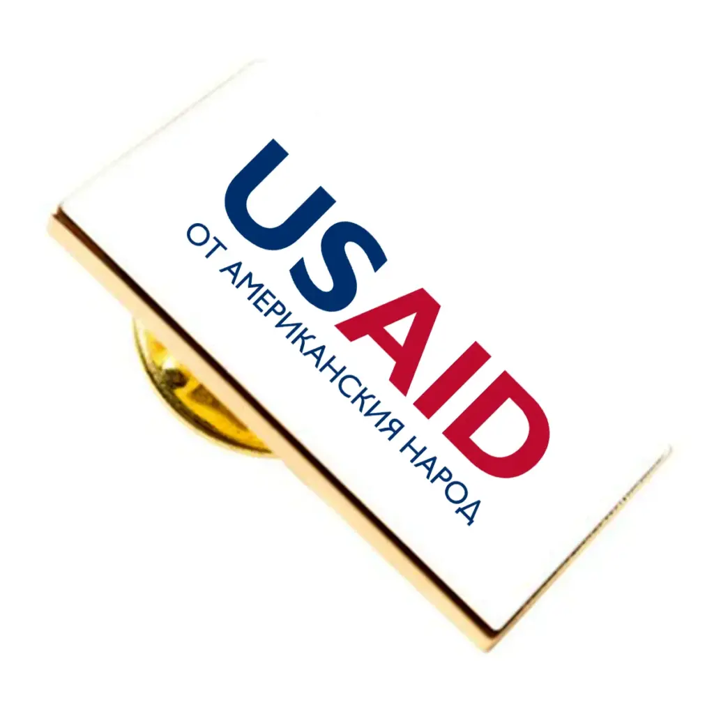 USAID Bulgarian Brandmark Lapel Pins with Military Clutch Rectangular Min 100 pcs