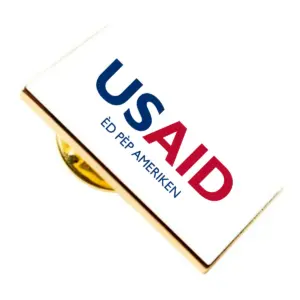 USAID Creole Brandmark Lapel Pins with Military Clutch Rectangular Min 100 pcs