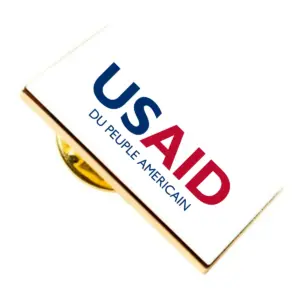 USAID French Brandmark Lapel Pins with Military Clutch Rectangular Min 100 pcs