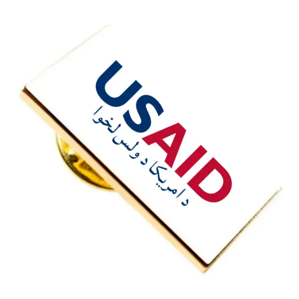 USAID Pashto Brandmark Lapel Pins with Military Clutch Rectangular Min 100 pcs