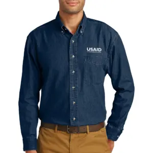 USAID Russian - Port & Company Long Sleeve Value Denim Shirt