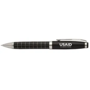 USAID Bosnian Latinic - Onyx Grid Metal Pens
