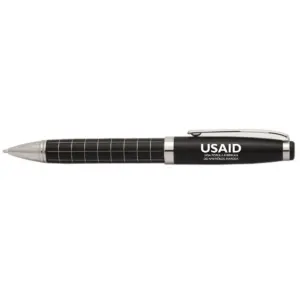 USAID Albanian - Onyx Grid Metal Pens