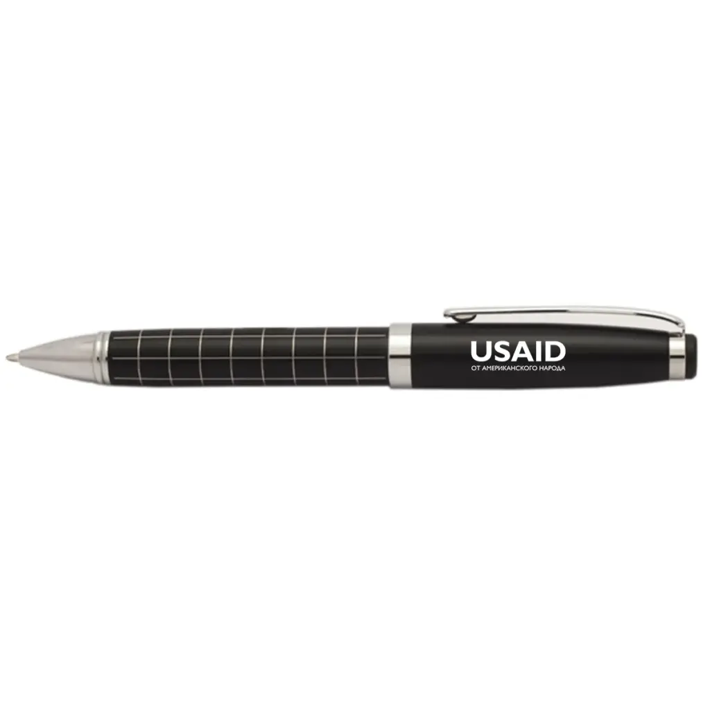 USAID Russian - Onyx Grid Metal Pens