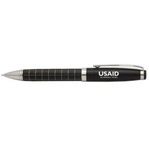 USAID Bosnian Cyrillic - Onyx Grid Metal Pens