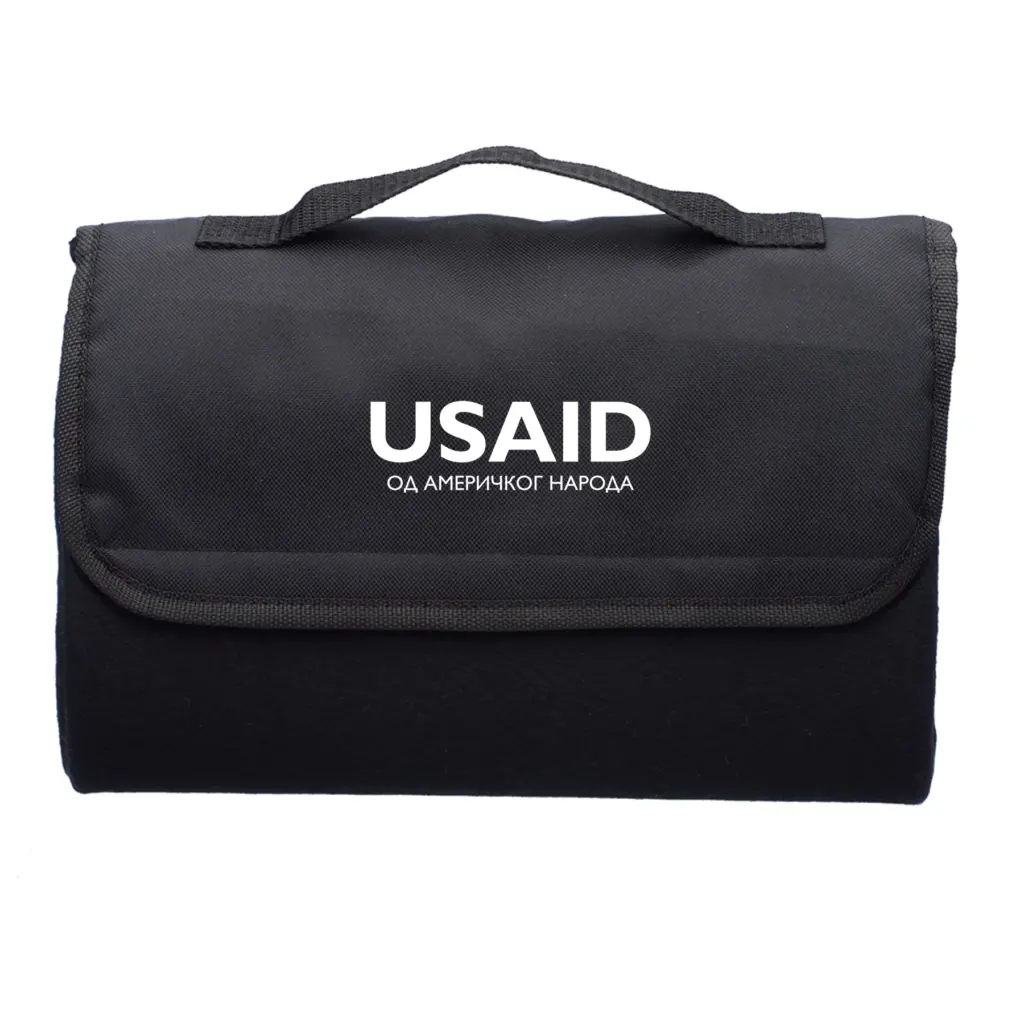 USAID Bosnian Cyrillic - Convington Stock Roll Up Picnic Blankets