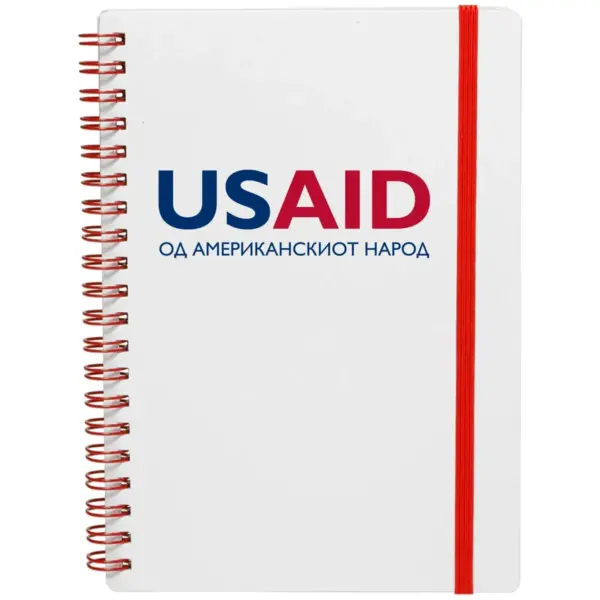 USAID Macedonian - White Spiral Notebook w/ Colored Accents