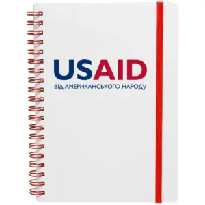 USAID Ukrainian - White Spiral Notebook w/ Colored Accents