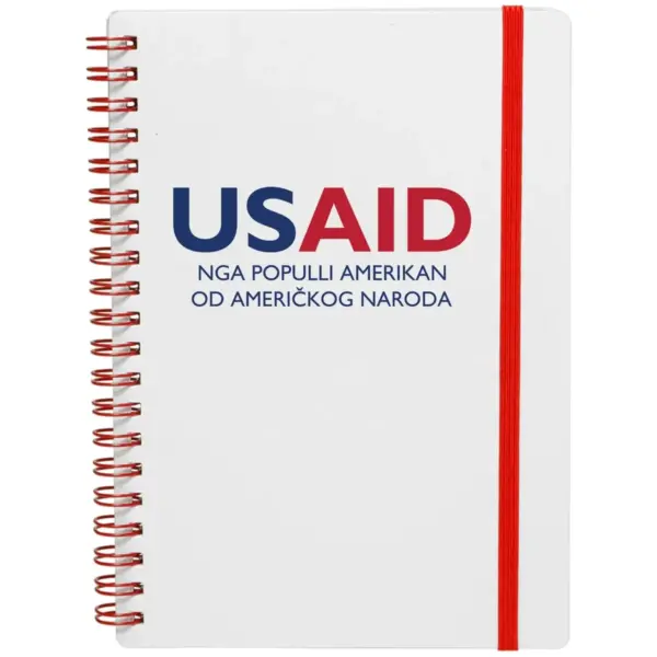 USAID Albanian - White Spiral Notebook w/ Colored Accents
