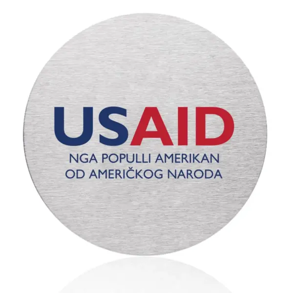USAID Albanian - Osaka Stainless Steel Round Coasters