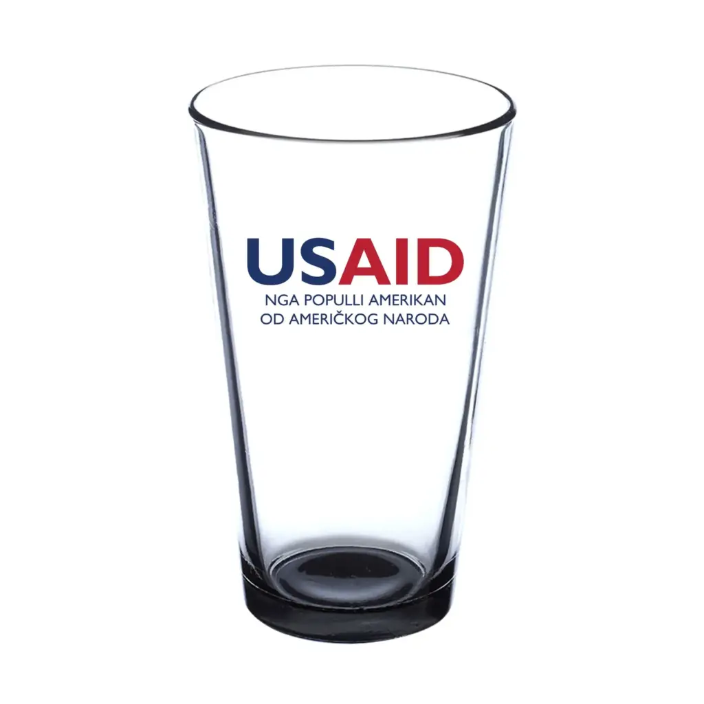 USAID Albanian - 16 oz. Imported Pint Glasses