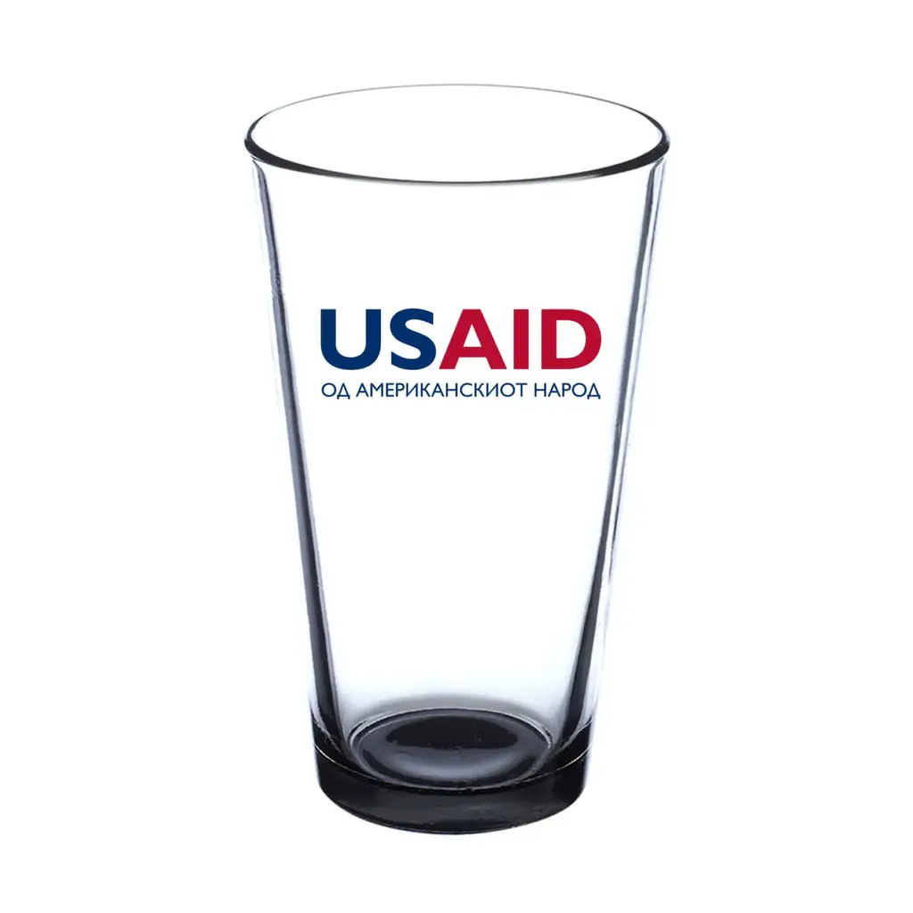 USAID Macedonian - 16 oz. Imported Pint Glasses