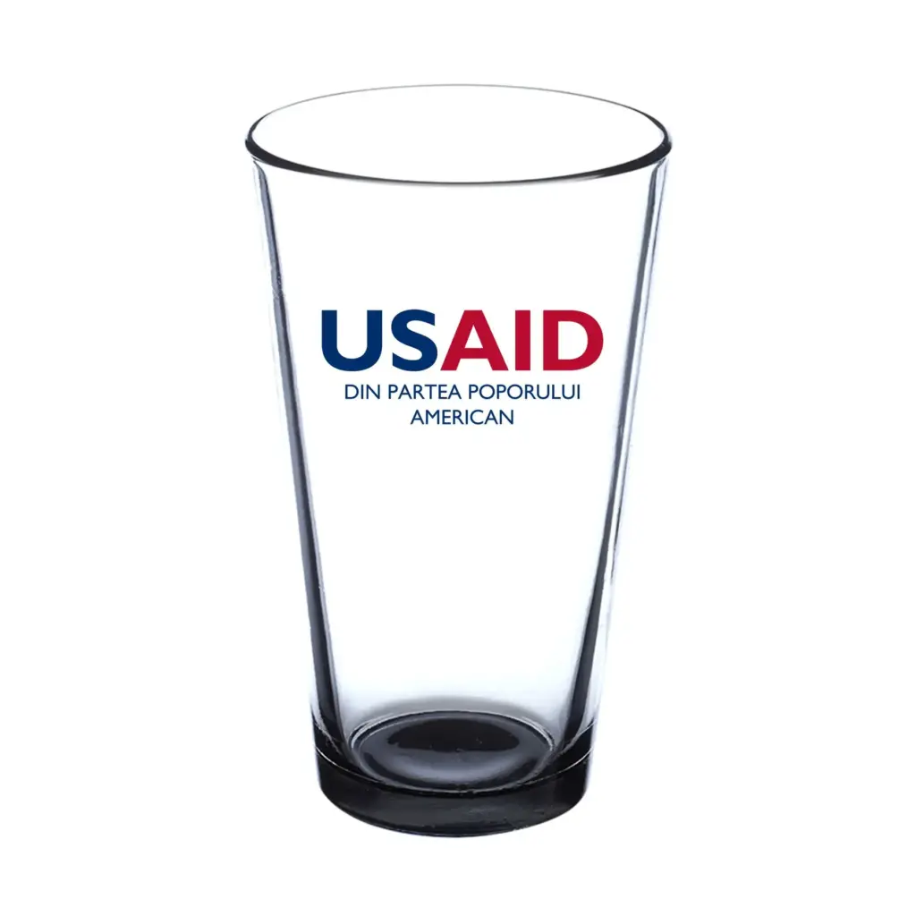 USAID Romanian - 16 oz. Imported Pint Glasses