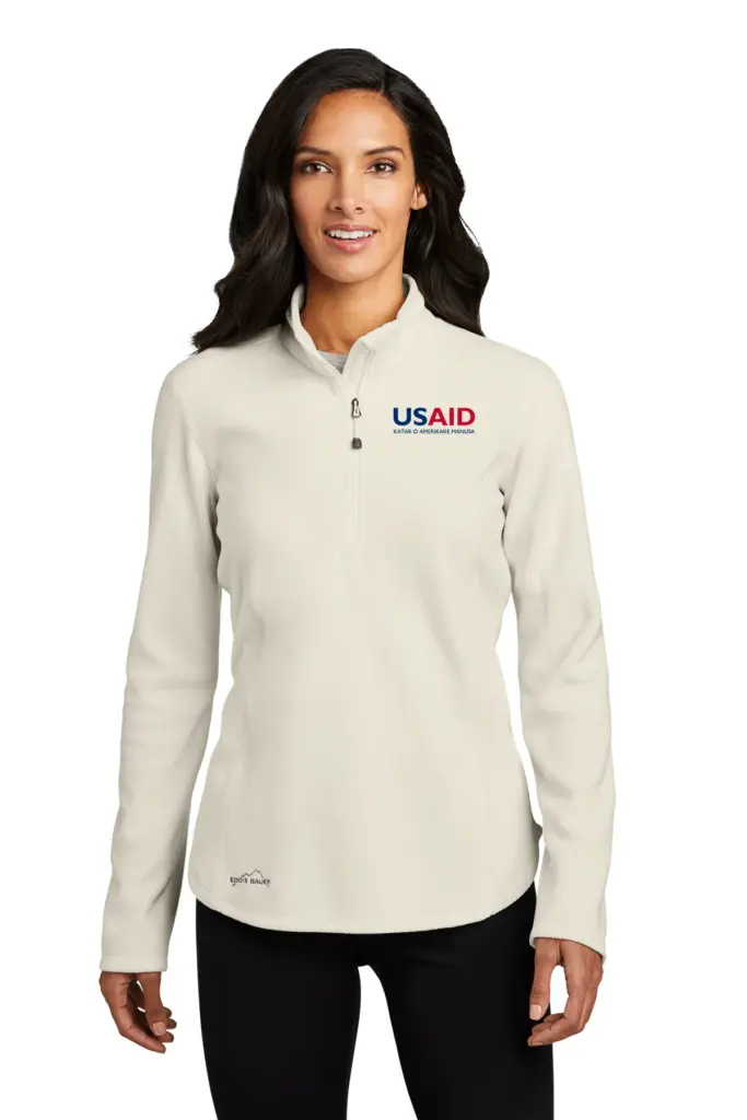 USAID Romanes Eddie Bauer Ladies 1/2 Zip Microfleece Jacket
