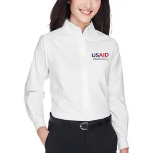 USAID Albanian ULTRACLUB Ladies Classic Wrinkle-Resistant Long-Sleeve Oxford