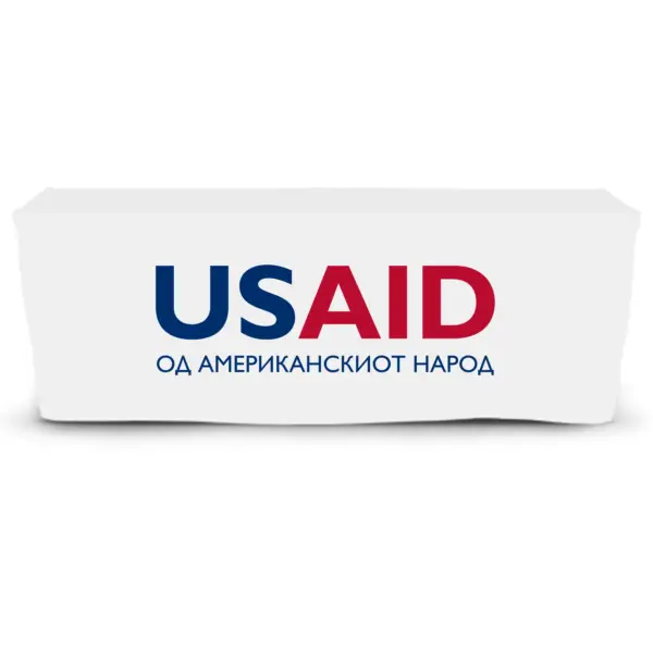 USAID Macedonian - 6' Fitted Dye Sub Tablecloth  White