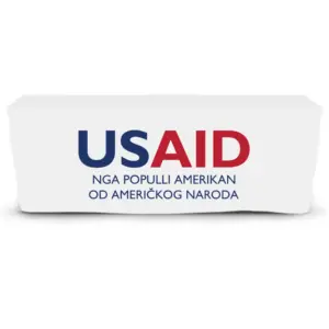 USAID Albanian - 6' Fitted Dye Sub Tablecloth  White