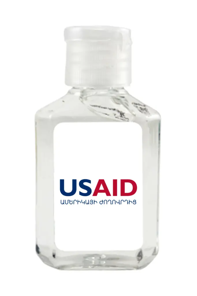 USAID Armenian - Antibacterial Hand Sanitizer Gel on White Label