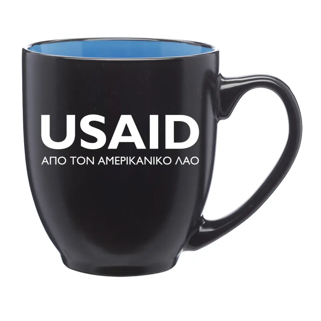 USAID Greek - 16 Oz. Bistro Two-Tone Ceramic Mugs