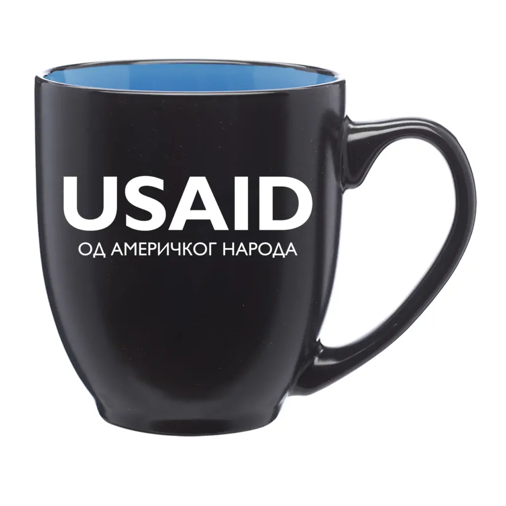 USAID Bosnian Cyrillic - 16 Oz. Bistro Two-Tone Ceramic Mugs