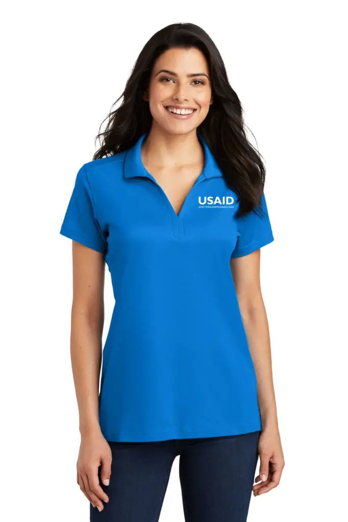 USAID Greek Port Authority Ladies Rapid Dry Mesh Polo Shirt
