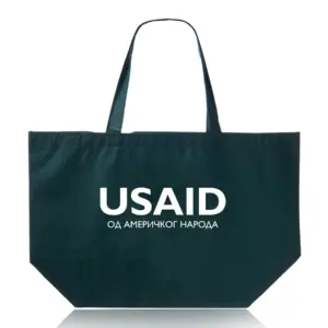 USAID Bosnian Cyrillic - Budget Non-Woven Shopper Tote Bags (20"x13")