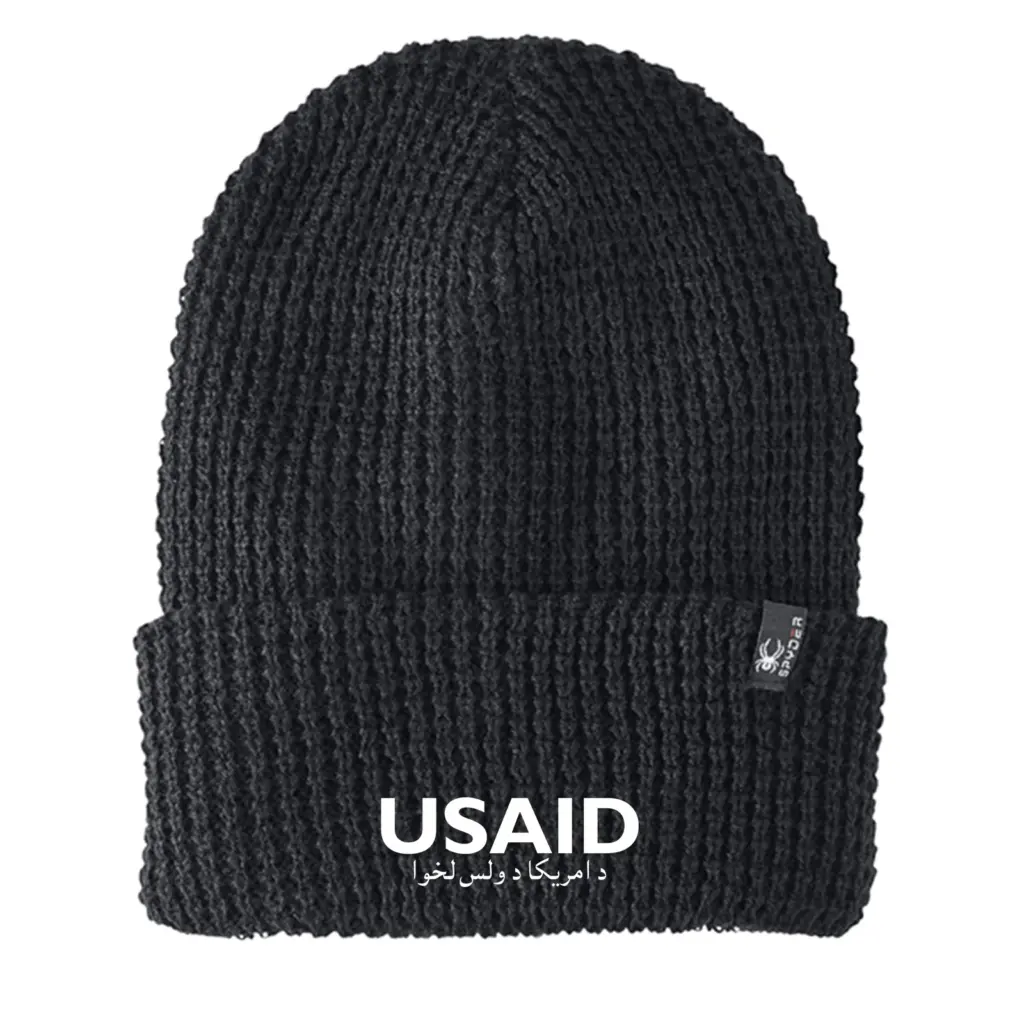 USAID Pashto - Embroidered SPYDER Adult Vertex Knit Beanie