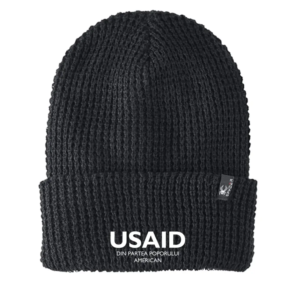 USAID Romanian - Embroidered SPYDER Adult Vertex Knit Beanie