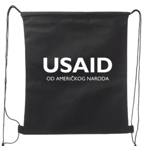 USAID Croatian - Non-Woven Drawstring Backpacks (14.5"x17.5")