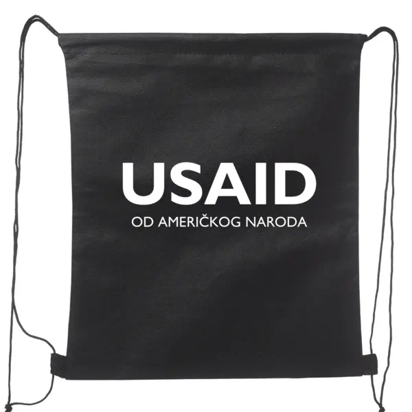 USAID Croatian - Non-Woven Drawstring Backpacks (14.5"x17.5")