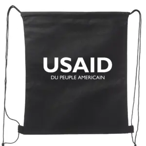 USAID French - Non-Woven Drawstring Backpacks (14.5"x17.5")