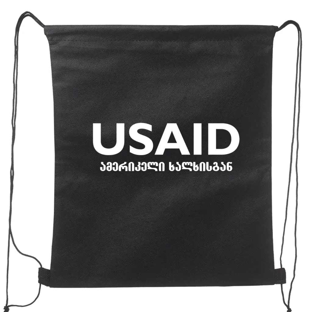 USAID Georgian - Non-Woven Drawstring Backpacks (14.5"x17.5")