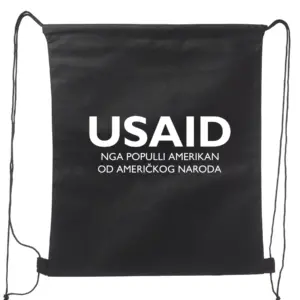 USAID Albanian - Non-Woven Drawstring Backpacks (14.5"x17.5")