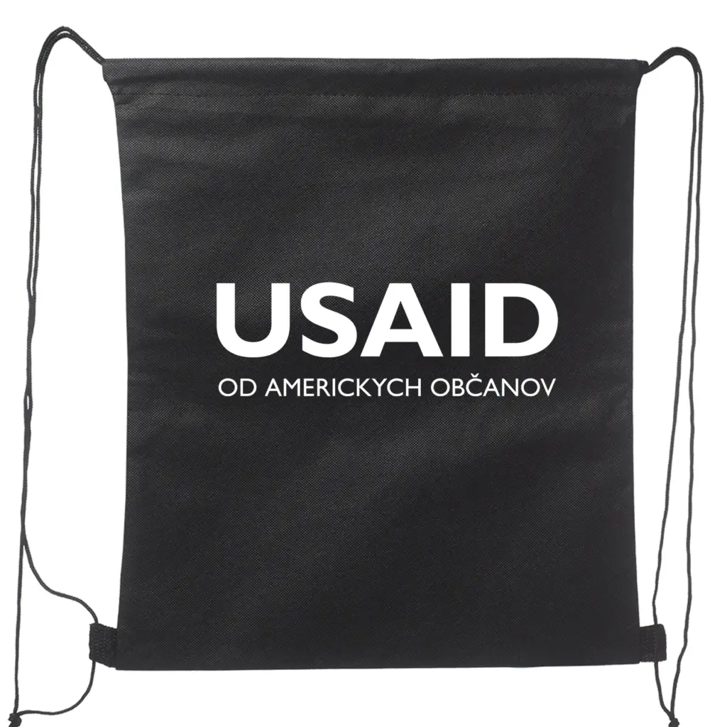 USAID Slovak - Non-Woven Drawstring Backpacks (14.5"x17.5")