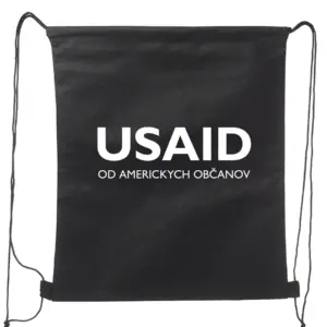 USAID Slovak - Non-Woven Drawstring Backpacks (14.5"x17.5")