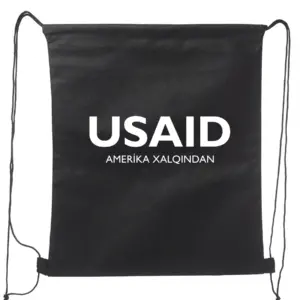 USAID Azerbaijani - Non-Woven Drawstring Backpacks (14.5"x17.5")