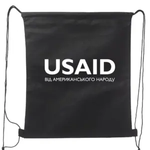 USAID Ukrainian - Non-Woven Drawstring Backpacks (14.5"x17.5")
