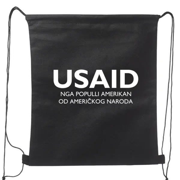 USAID Albanian - Non-Woven Drawstring Backpacks (14.5"x17.5")