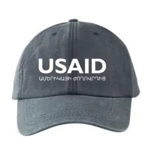 USAID Armenian - Embroidered Lynx Washed Cotton Baseball Caps (Min 12 pcs)