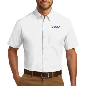 USAID Bosnian Cyrillic - Port Authority Short Sleeve Carefree Poplin Shirt