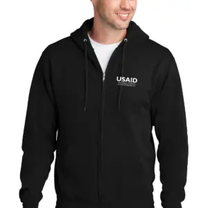 USAID Albanian - Port & Company Men's Core Fleece Full-Zip Hooded Sweatshirt