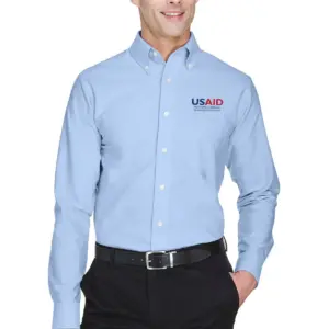 USAID Albanian - ULTRACLUB Men's Classic Wrinkle-Resistant Long-Sleeve Oxford