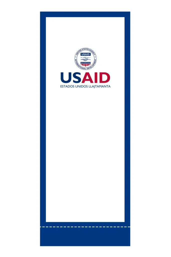 USAID Quechua Superior Retractable Banner - 36" Silver Base. Full Color