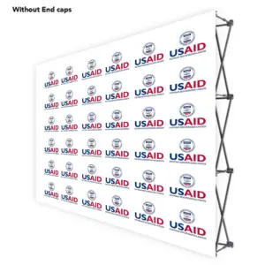 USAID Brazilian Portuguese ONE CHOICE 10 Ft. Fabric Pop Up Display - 89"H Straight Graphic Package
