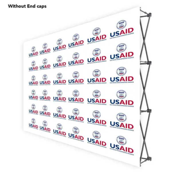 USAID Brazilian Portuguese ONE CHOICE 10 Ft. Fabric Pop Up Display - 89"H Straight Graphic Package