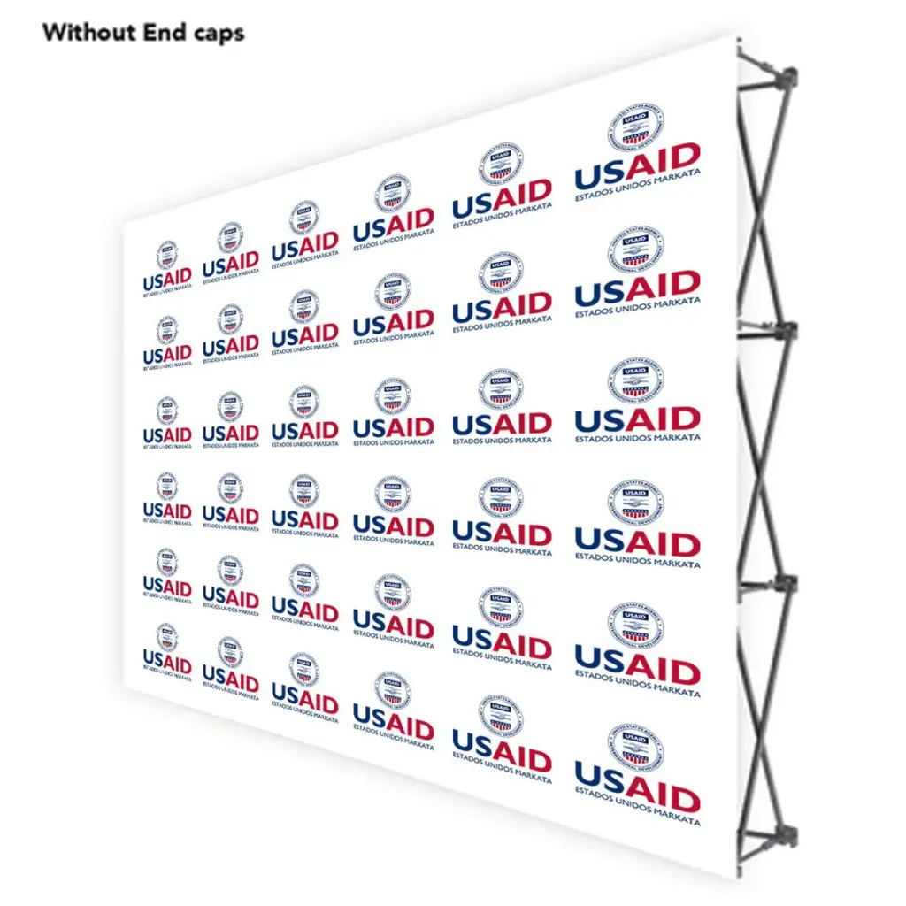 USAID Aymara ONE CHOICE 10 Ft. Fabric Pop Up Display - 89"H Straight Graphic Package