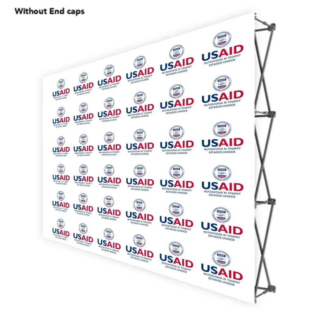 USAID Kaqchikel ONE CHOICE 10 Ft. Fabric Pop Up Display - 89"H Straight Graphic Package